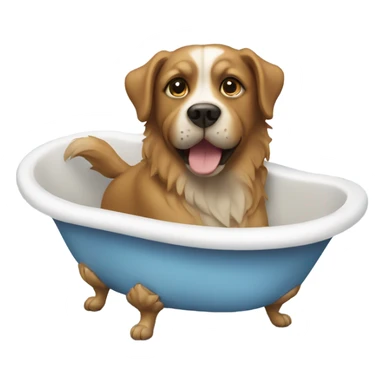Dog in bath sticker