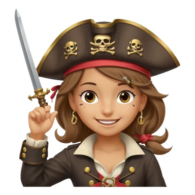 cute pirate girl saluting as though to say "aye aye captain!" sticker