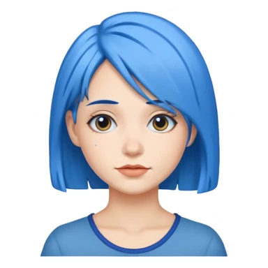 woman with blue hair sticker