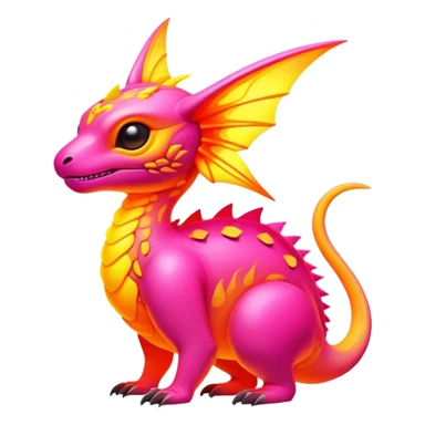 Exotic futuristic lush warm-colored neon Fakémon-creature sticker