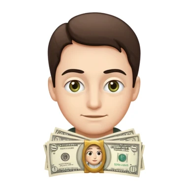 emoji with a snobby smrik with money eyes sticker