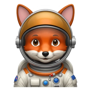 dark brown fox astronaut sticker