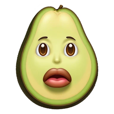 Aguacate con labios grandes sticker