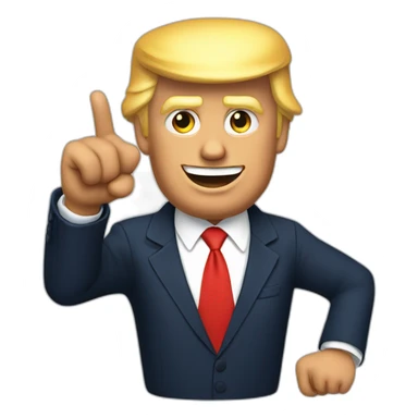 Donald Trump pointing with his fingers from both ands in a cool way sticker