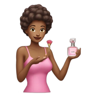 Woman holding a perfume bottle  sticker