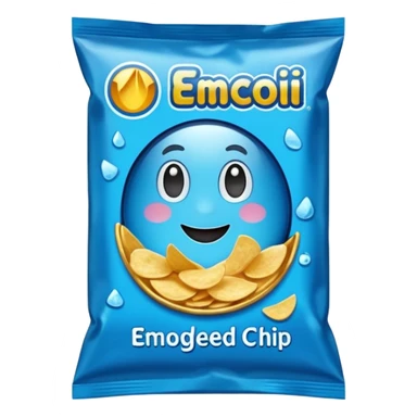 blue pacaged chip with a chip image on it without writing sticker
