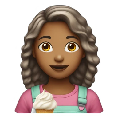 Girl child with ice-cream  sticker