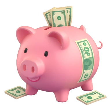 money in a piggy bank sticker