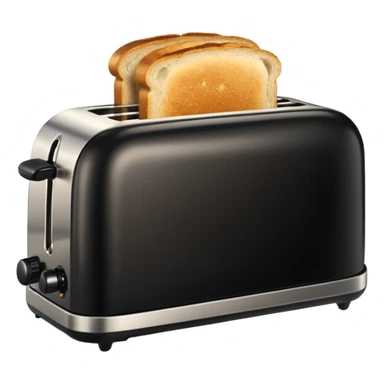 black toaster with bread sticker
