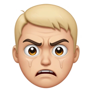 Angry face with tears sticker