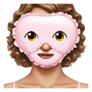 plain light pink sleep mask with ruffles sticker