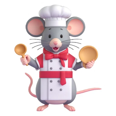 A mouse wearing a cook's hat sticker