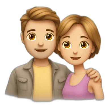 2 personnes qui se font un calin sticker