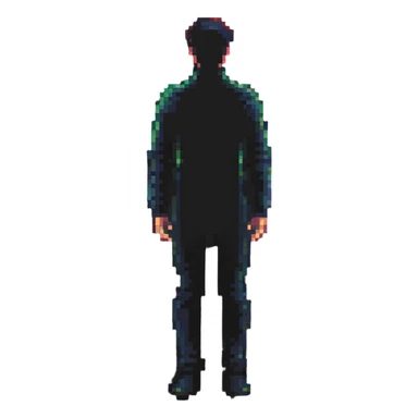 pixel art male silhouette, minimalist human shape sticker