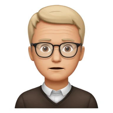 a man teacher, head is rotated 40 degrees, with an aching logo beside the neck sticker