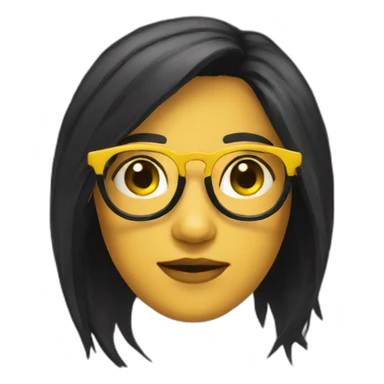 yellow designer black hair glasses sticker