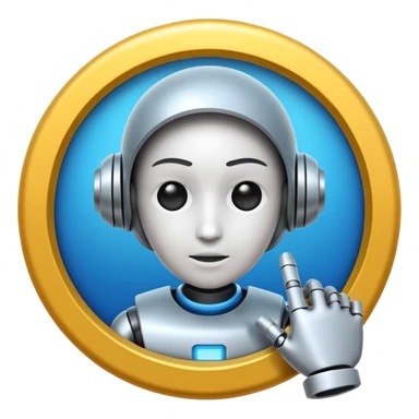 Create for me an image or emoji when an AI comes & changes the world of search engines. Emoji should be look like realistic. sticker