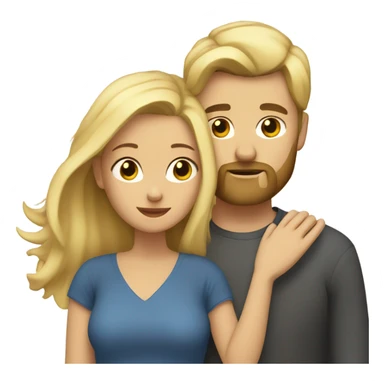 blonde woman long hair, hugging a blonde man with beard. he short hair sticker