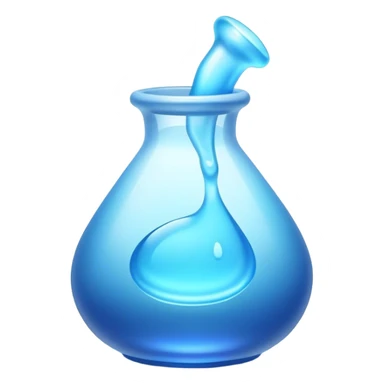 Clash of Clans aesthetic: Cinematic Playful Pixel 3D blue mana Potion Emoji, rendered in a 3D vector-style similar to standard emojis with minimal shading and bold, simplified shapes. A compact, distinct form with signature details, softly glowing with a pixelated adventure charm. Simplified yet unmistakably iconic, highly detailed and consistent, glowing with a soft radiance and high shine. Stylized with a touch of classic pixel-art charm and a soft glowing outline, capturing the essence of a beloved gaming relic with a friendly, playful manner! sticker