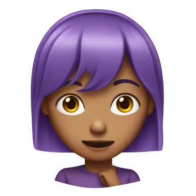 Purple haired girl covering ears sticker