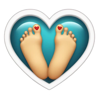 Feet on heart sticker