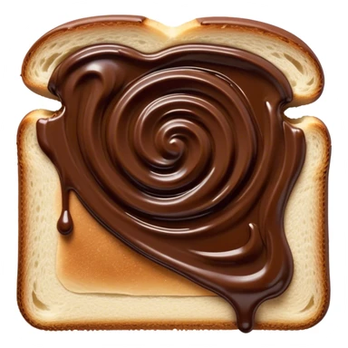 slice of bread covered in nutella sauce on top sticker