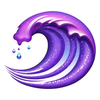 glitter roxo wave sticker