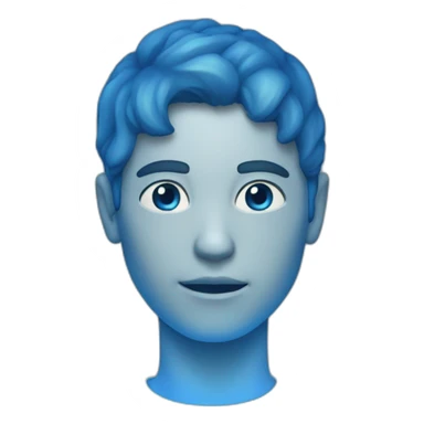 blue hologram of a human sticker