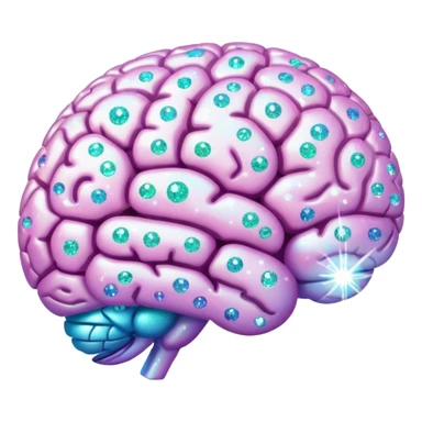 glitter white brain sticker