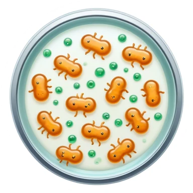 a petri dish with microscopic cat-shaped bacteria doing the cha-cha-cha sticker