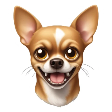Very angry brown chihuahua with sharp teeth and wide open eyes sticker
