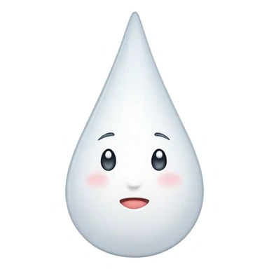 White tear drop sticker