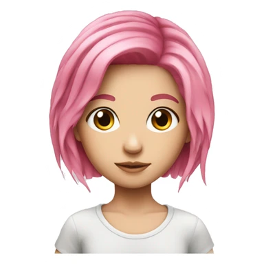 face earphones pink hair girl sticker