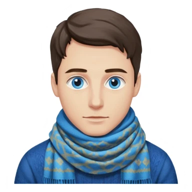 hold men blue eyes, art painting scarf sticker