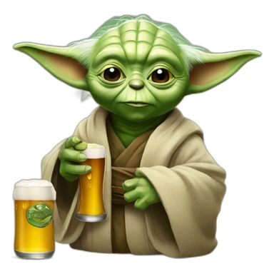 Yoda avec une bière  sticker