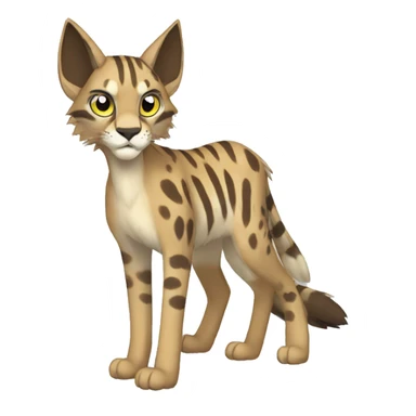 Striped and spotted Lynx-Caracal-Fakemon-hybrid full body sticker