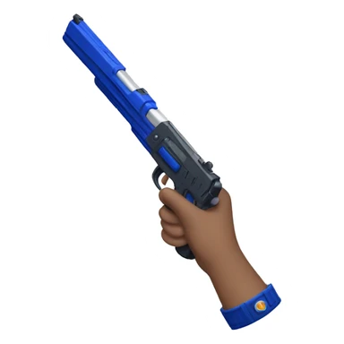 White hand holding dark blue nerf turn sticker