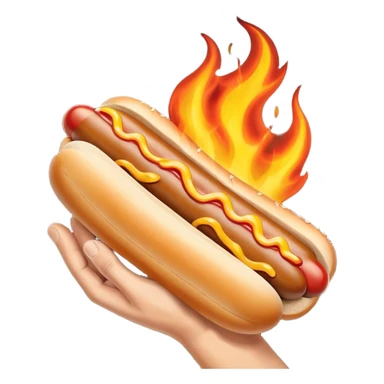 Hand Holding a Flaming Hotdog sticker
