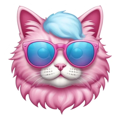 Cotton candy cat sunglases sticker