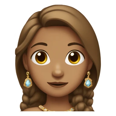 brown-haired girl with jewelry sticker