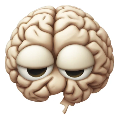 brain with a sad face sticker