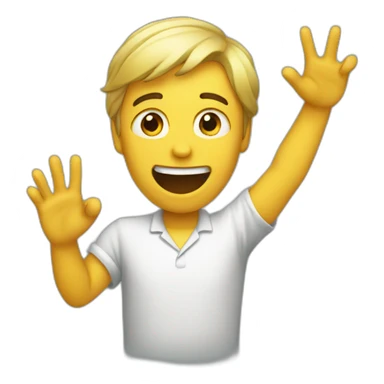 Waving person saying no sticker