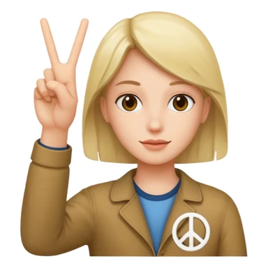 person holding up a peace sign  sticker