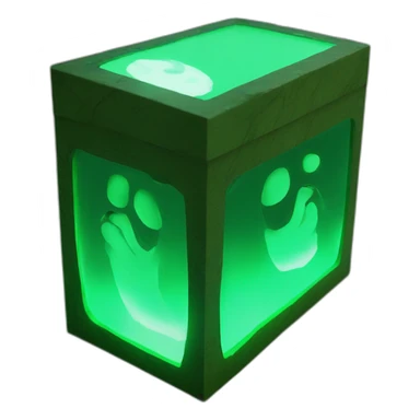 case, inside a green glowing stone sticker