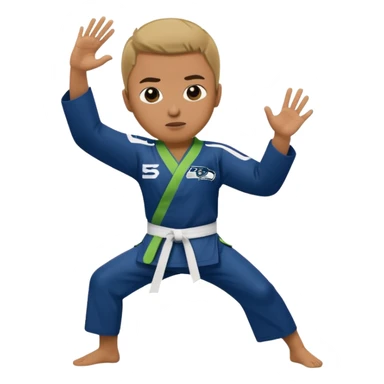 Karate Emoji with Seattle Seahawks sticker