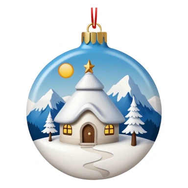 white christmas ornament with an alpine print  sticker