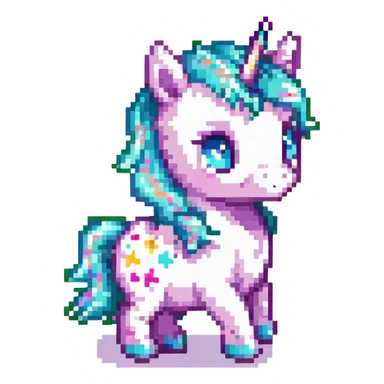 colorful baby unicorn prancing with sparkles sticker
