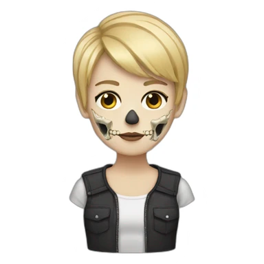 Skull-blond-shorthair sticker