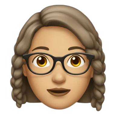 Women with long lure a thin round glasses and brown eyes  sticker