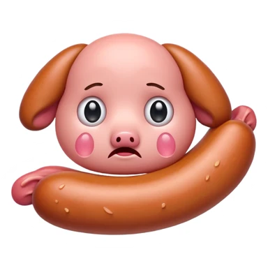 Crying sausage with eyes sticker